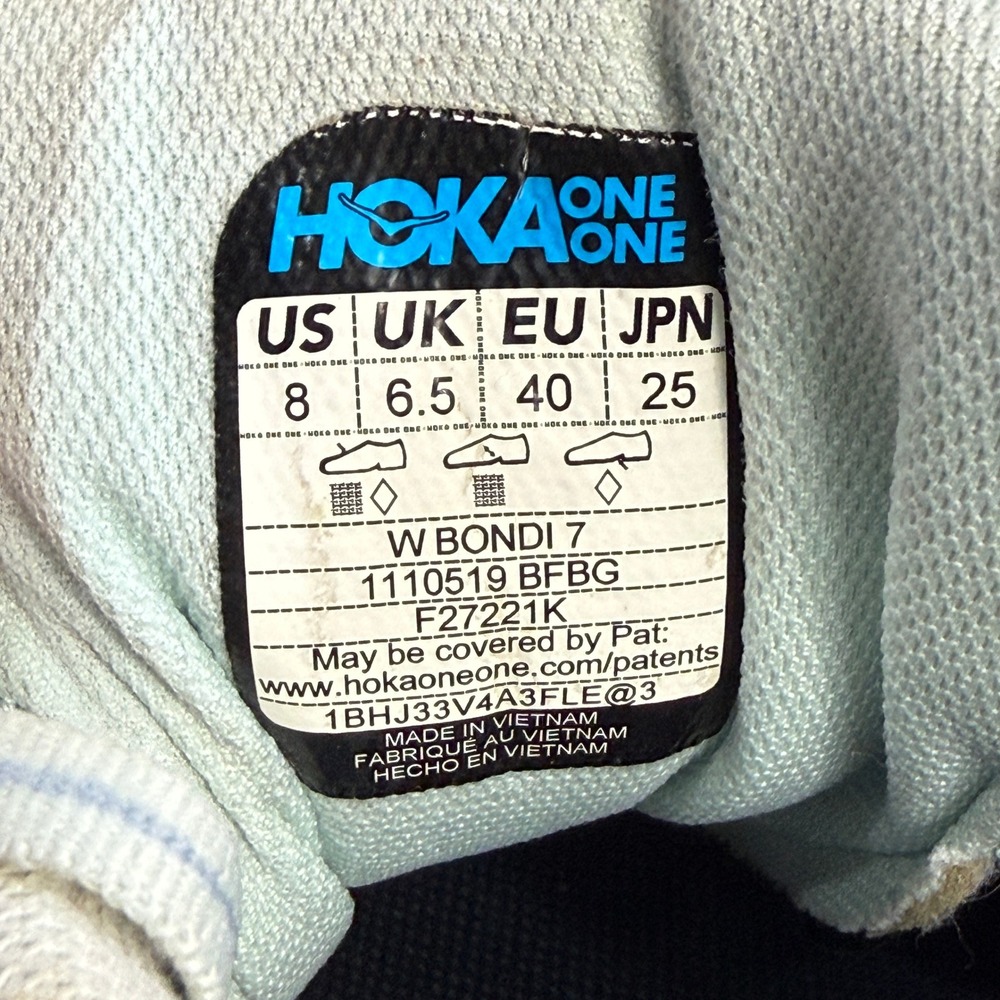 Hoka One One Women's Athletic Shoes in Light Blue, Mint & White - Picture 9 of 10